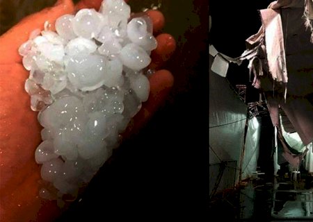 NAVIRAÍ: Tempestade causa queda de granizo e estragos
