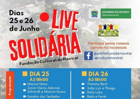 Fundação Cultural de Naviraí e Estadual promovem Live Solidária