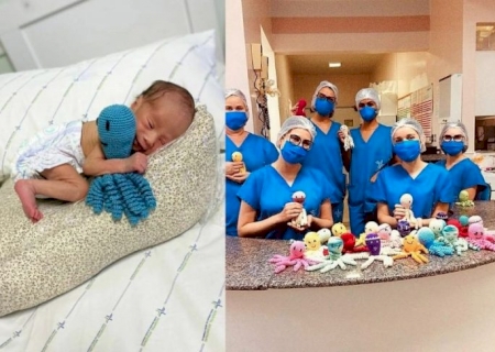 Voluntárias fazem polvinhos de crochê para ajudar prematuros em AL