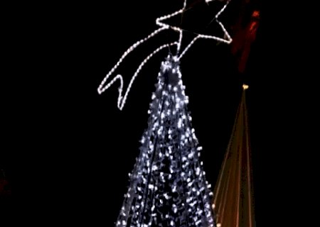 Árvore de Natal feita com frascos de vacinas contra Covid homenageia profissionais da saúde em MS