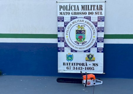 Polícia ambiental apreende motosserra ilegal e autua dono em Batayporã