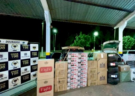 Comboio de carros com mais de R$ 110 mil em produtos contrabandeados é apreendido