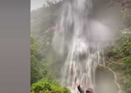 Chuva trouxe de volta a água na maior cachoeira de MS, e vídeo emociona, ASSISTA