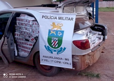 Polícia Militar apreende veículo carregado com cigarros contrabandeados em Anaurilândia