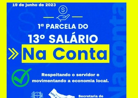 Prefeitura de Novo Horizonte do Sul pagou nessa segunda (19) a primeira parcela do 13º salário