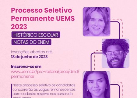 UEMS abre inscrições para Processo Seletivo Permanente com uso das notas do Histórico Escolar e do Enem