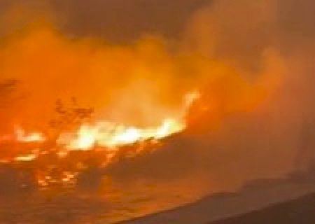 &Agrave;s margens do Rio Formoso, onda de calor provoca inc&ecirc;ndio florestal