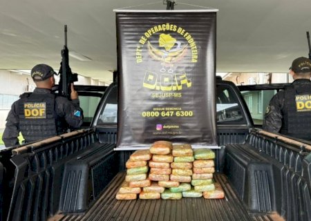 34 quilos de cocaína é encontrada em fundo falso de caminhonete em MS