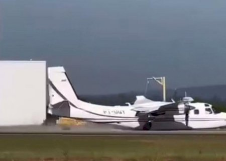 Avião particular faz ‘pouso de barriga’ em aeroporto no interior de São Paulo