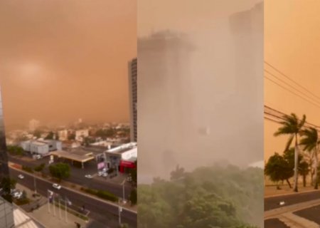 Céu é tomado por areia e fumaça durante vendaval em Araçatuba