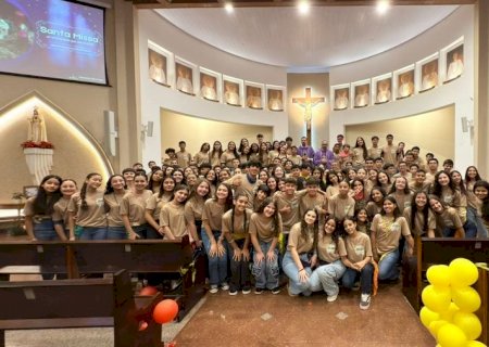 1º Retiro AdoleSantos reúne 125 jovens no Santuário Diocesano Imaculado Coração de Maria em Nova Andradina