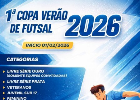 Angélica promove a 1ª Copa Verão de Futsal 2026