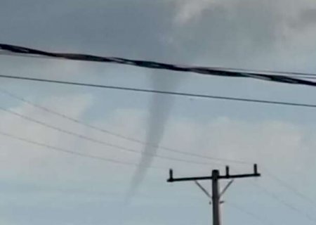 C&eacute;u de Sidrol&acirc;ndia registra nuvem funil um dia antes de queda de temperatura