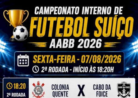 Campeonato Interno de Futebol Suíço da AABB terá segunda rodada nesta sexta-feira em Ivinhema